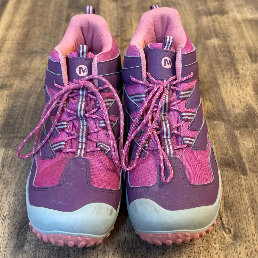 Merrell Kids Chameleon 7 Access Mid Waterproof Hiking Boot Pink Purple Women 7
